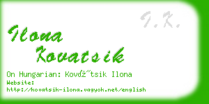 ilona kovatsik business card